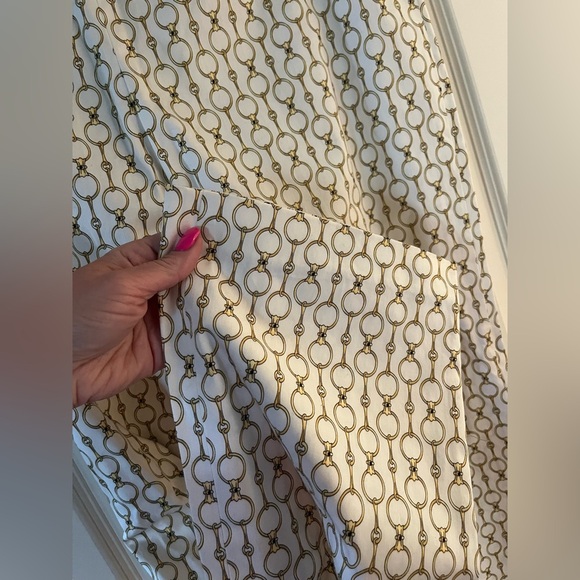 Nine West White Gold Links Pattern Lightweight Slacks women’s size 14 - Picture 2 of 15